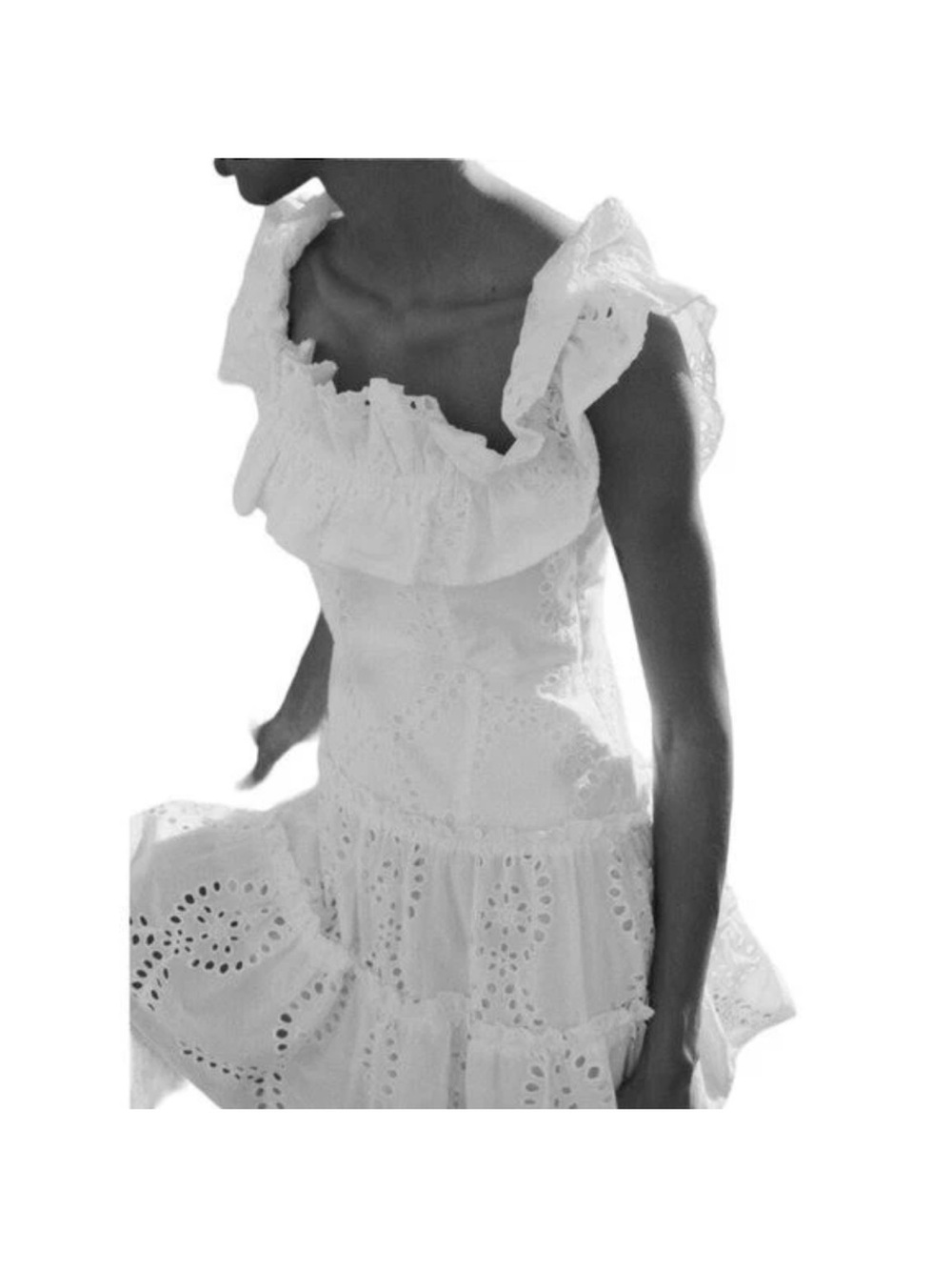ZARA SHORT DRESS WITH OPEN SHOULDER WHITE | 2794/994